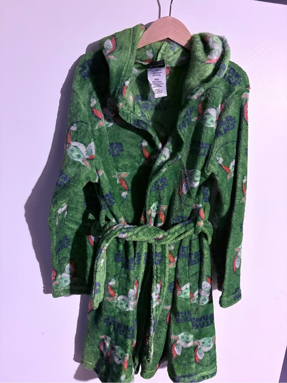 Kids Green Plush Star Wars Hooded Robe